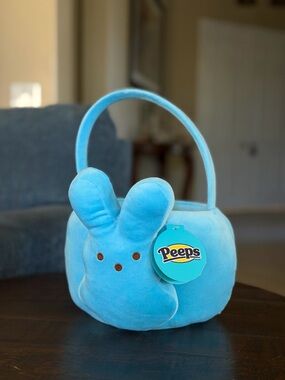 Peeps Blue Plush Bunny Basket - Soft Stuffed Animal